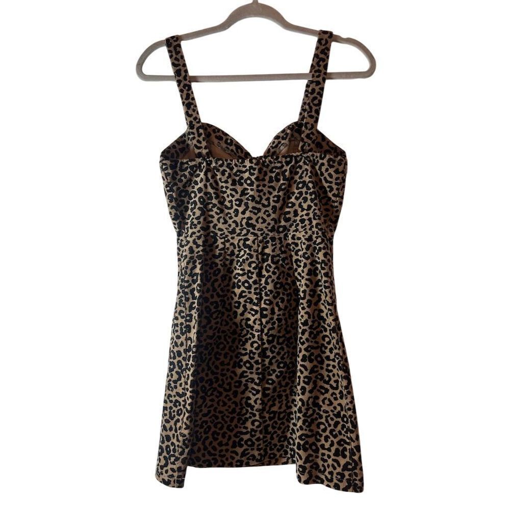 Wild Fable Women's XS‎ Leopard Print Mini Dress Corduroy Casual Y2K Mob Wife - Picture 2 of 8